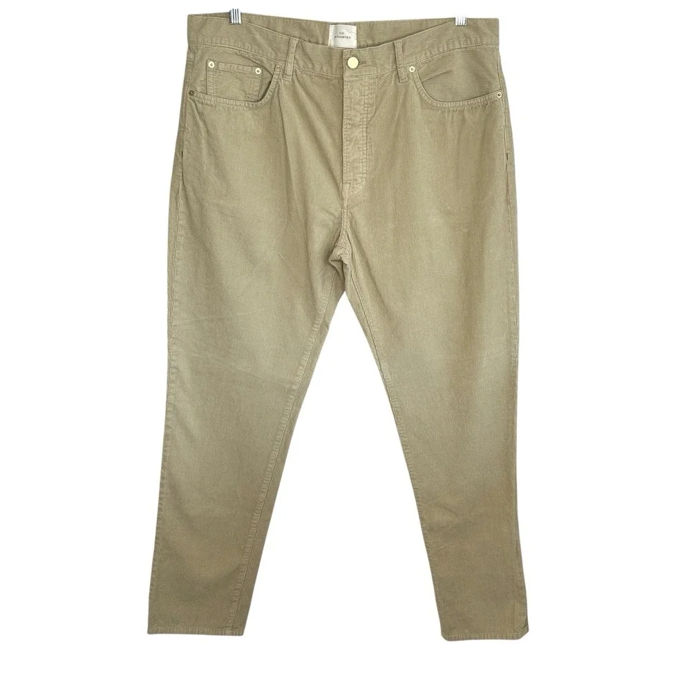Sid Mashburn Corduroy Pants Men 40X32 Button Fly Straight Leg Mid Rise Beige Tan